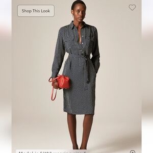 J Crew Tie-waist shirt-dress in ditsy floral print Size 6/Small